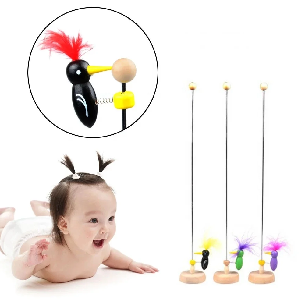 Woodpecker Nodding Toy Bug Catching Fidget Toys Stress Anxiety Relief Wooden Babies Kids Gift Educational Pets Supplies