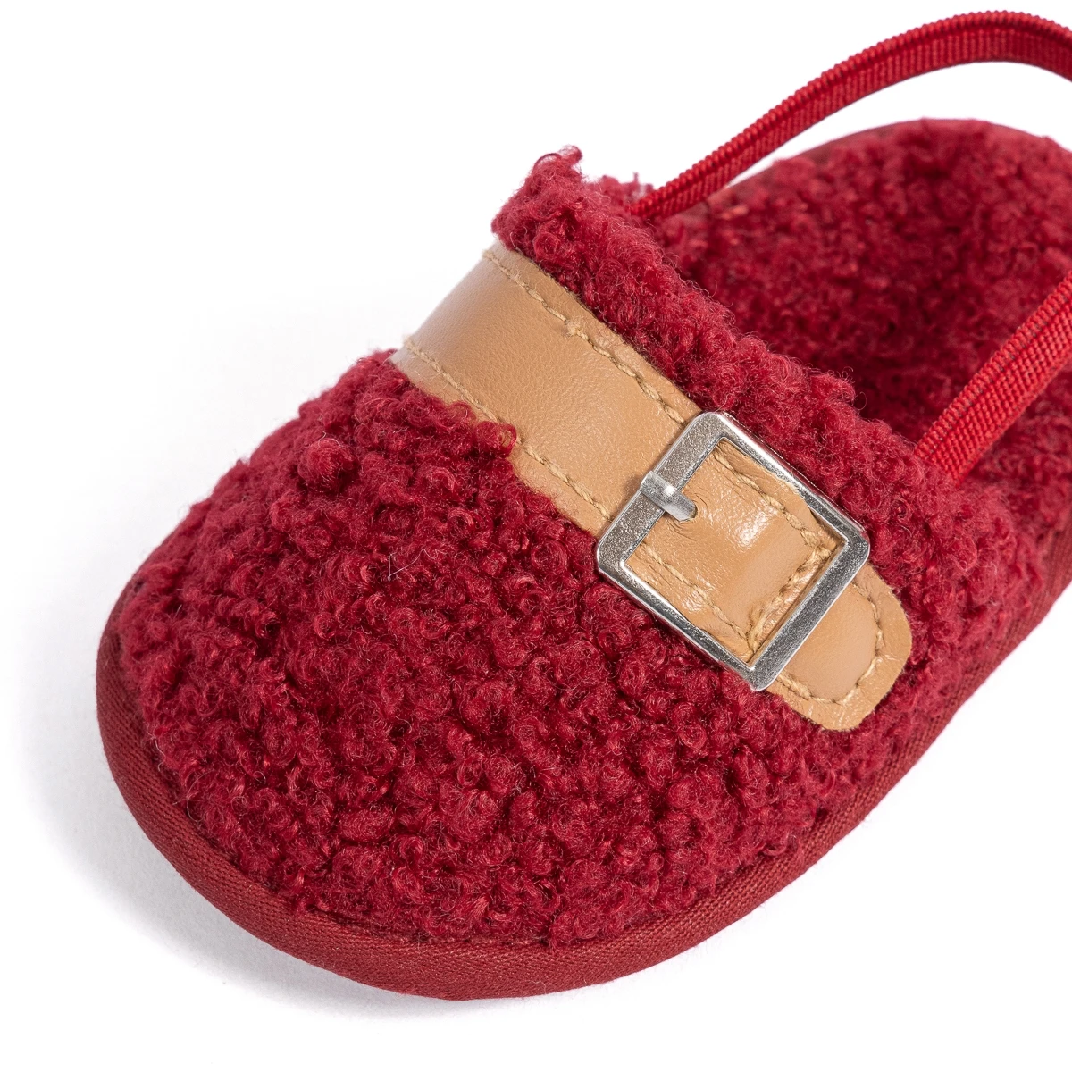 Baby Infant Fuzzy Slippers Soft Cozy Open-Toe Design Fleece Warm Baby Sandals&Slippers Baby Shoes