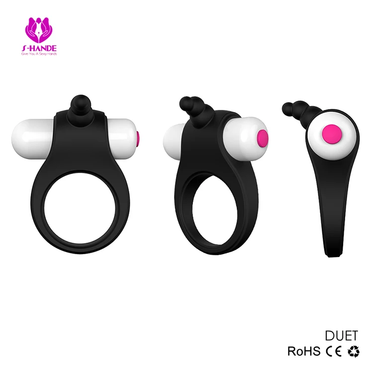 Mini Rabbit Ear Vibrator Penis with tongue licking Men Delay Time Extender Penis Cock Rings