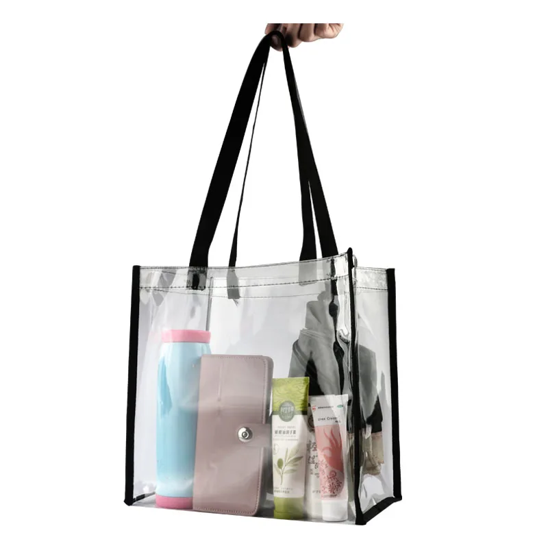 Large plastic clear pvc vinyl shopping tote bags
