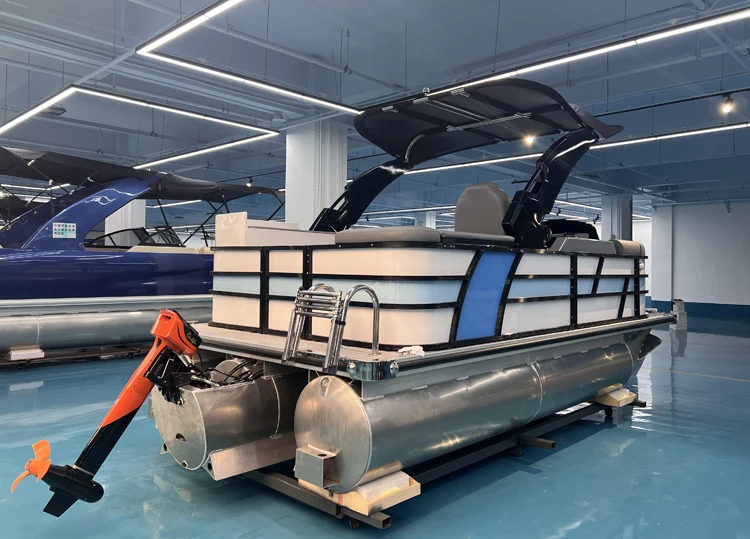 Customized Size Aluminum Pontoon Boat Water Sport Pontoon For Party and Traveling