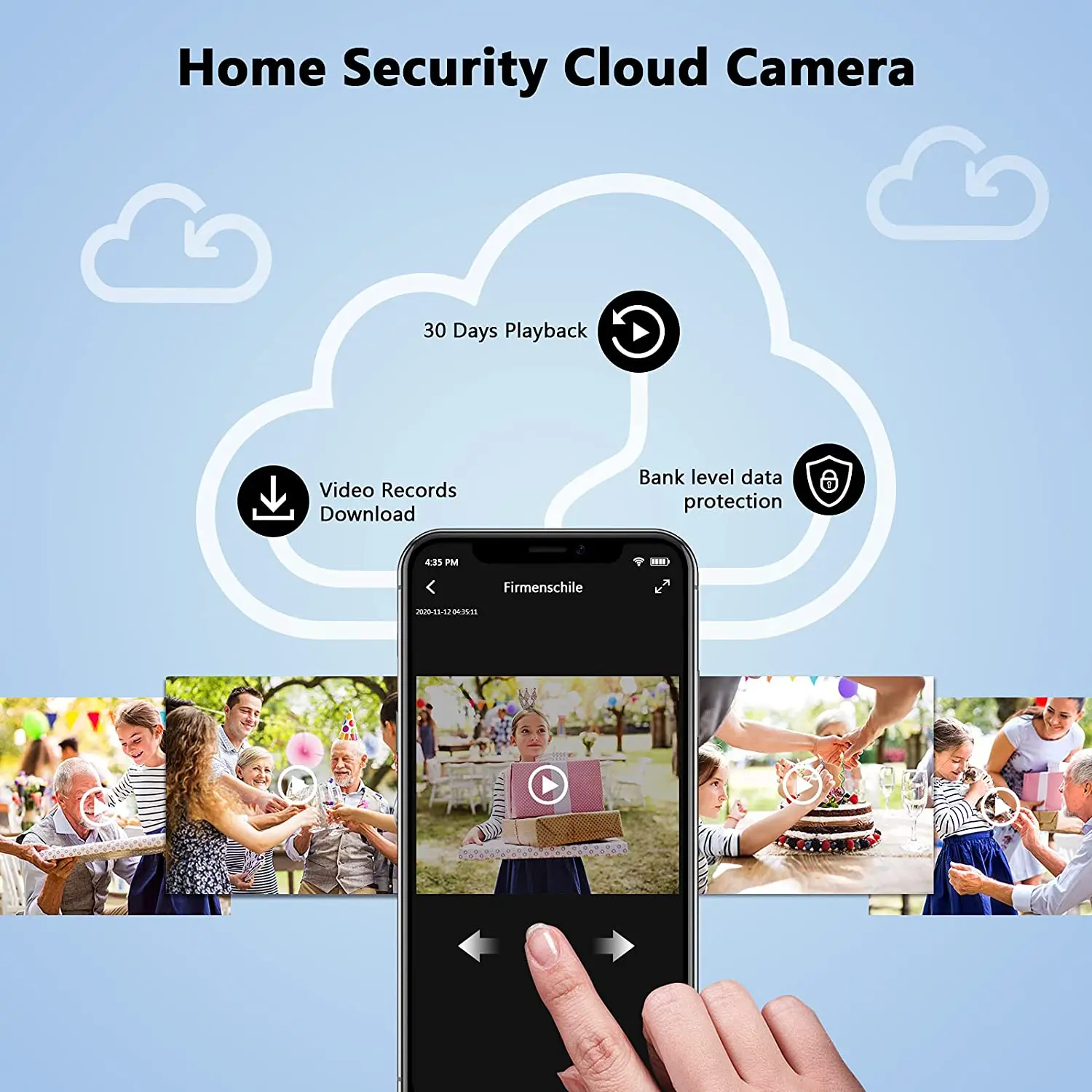  Крытый и открытый водонепроницаемый беспроводной Cloud Storage 1080P HD WiFi IP камера с функцией ночного видения Обнаружение движения в реальном времени том числе камеры