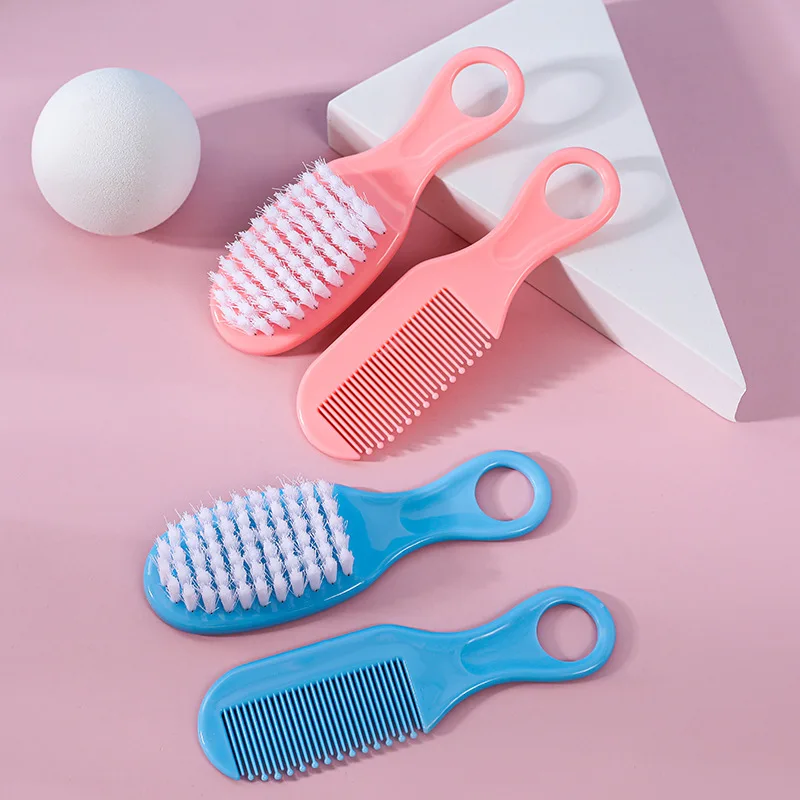 2pcs/set Soft Toddler Brush Comb Brush Cartoon Baby Hairbrush Newborn Hair Brush Infant Comb Head Massager Baby Care