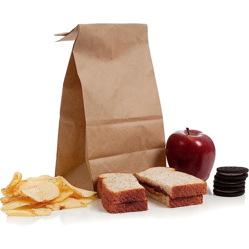 Hot sale biodegradable eco friendly kraft paper food package bag shopping paper bag business package bags