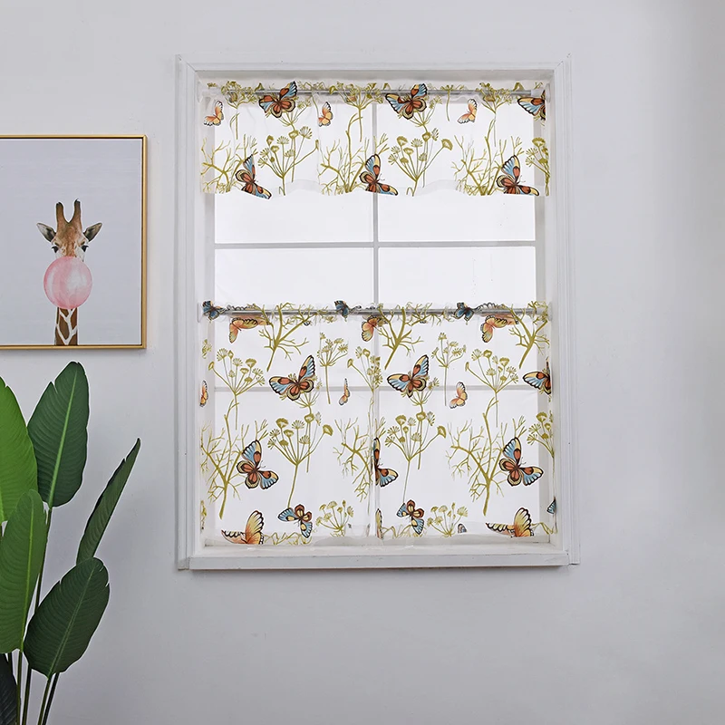 ZHONGHUA Stylish and exquisite kitchen sheer curtain luxury printed curtains