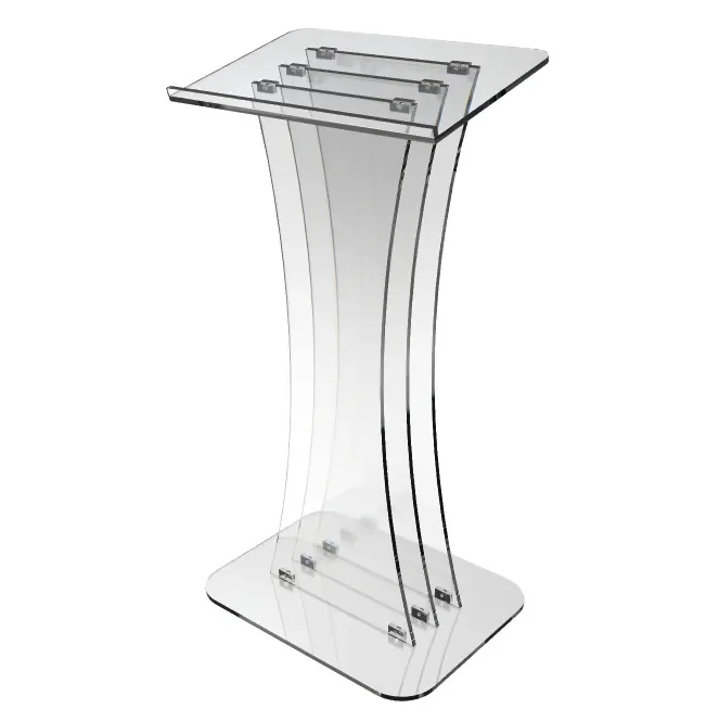 Transparent Professional Manufacturer Classroom Exhibition Speech Modern design acrylic church pulpit podium
