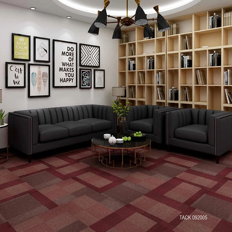 Easycarpeter TACK092 Wholesale Commercial Fireproof Durable Gym Meeting Room Carpet Tile Living Room
