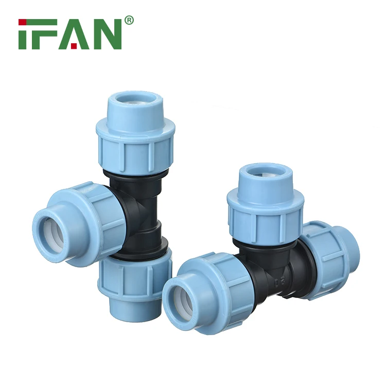IFAN Factory Price PP Fittings ASTMD3035 PP Compression Fittings 20-110mm Tee HDPE Fitting