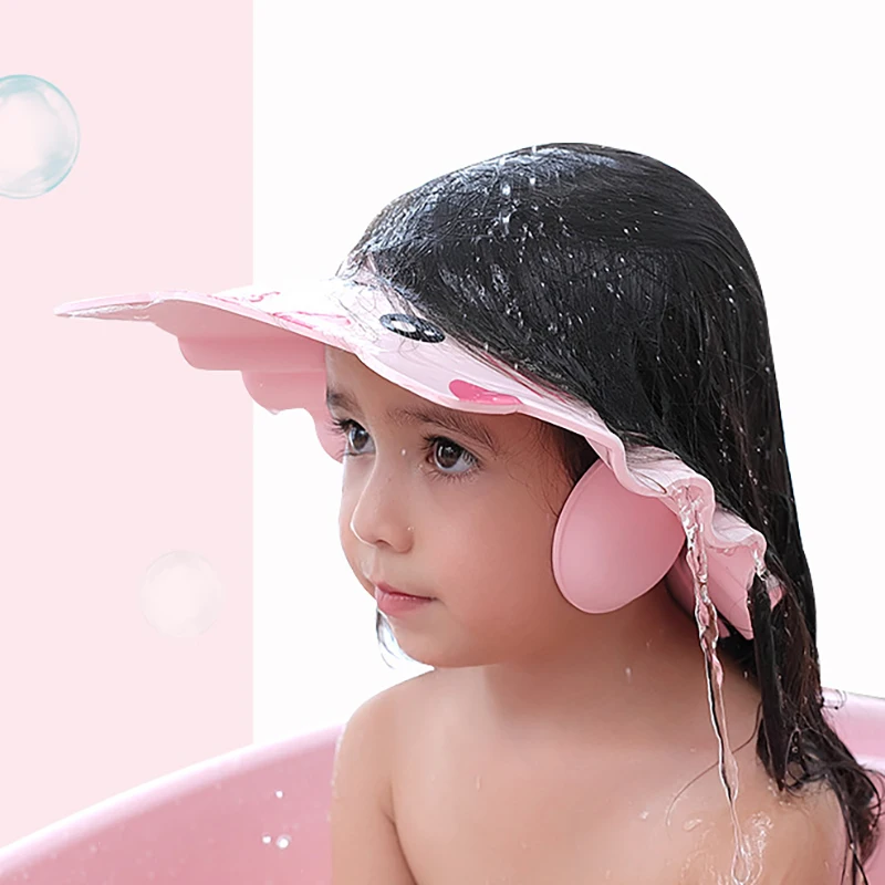 Baby Shower Cap Adjustable Baby Hair Washing Guard Bath Cap Baby Bathing Shampoo Shower Protection Hat