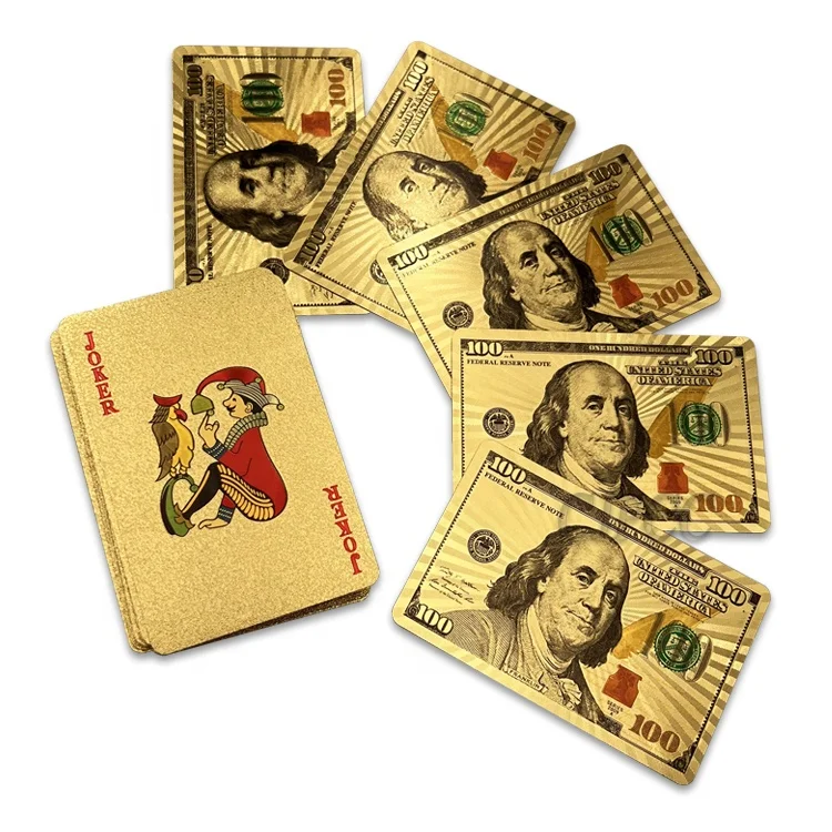Custom Game Cards Playing  Gold Foil Cards Plastic Poker Card Box