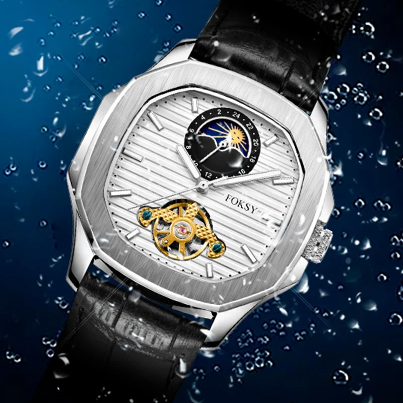 Reloj Montre Orologio Uhr China Flying Tourbillon Movement Luxury Skeleton Automatic Mechanical Men Watch