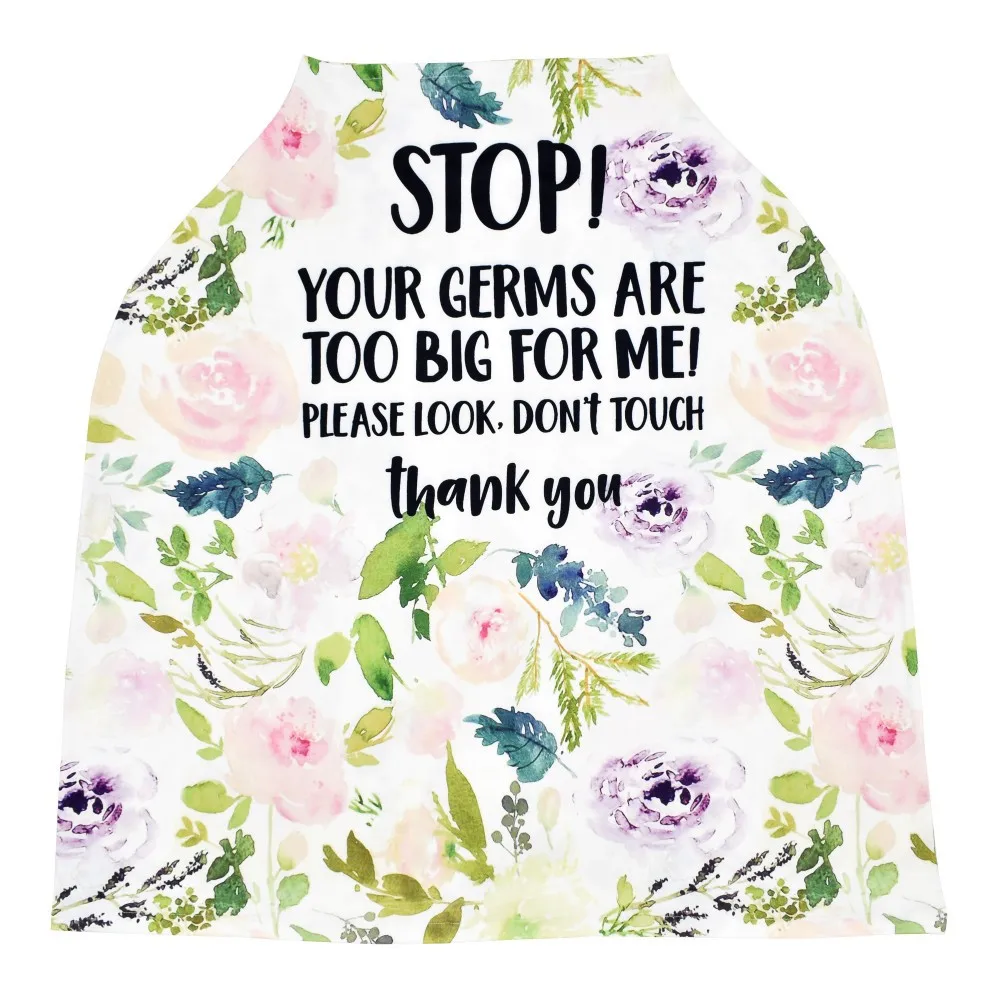 safety warning no touching sign stroller sunshade windshield watercolor printed newborn carseat canopy