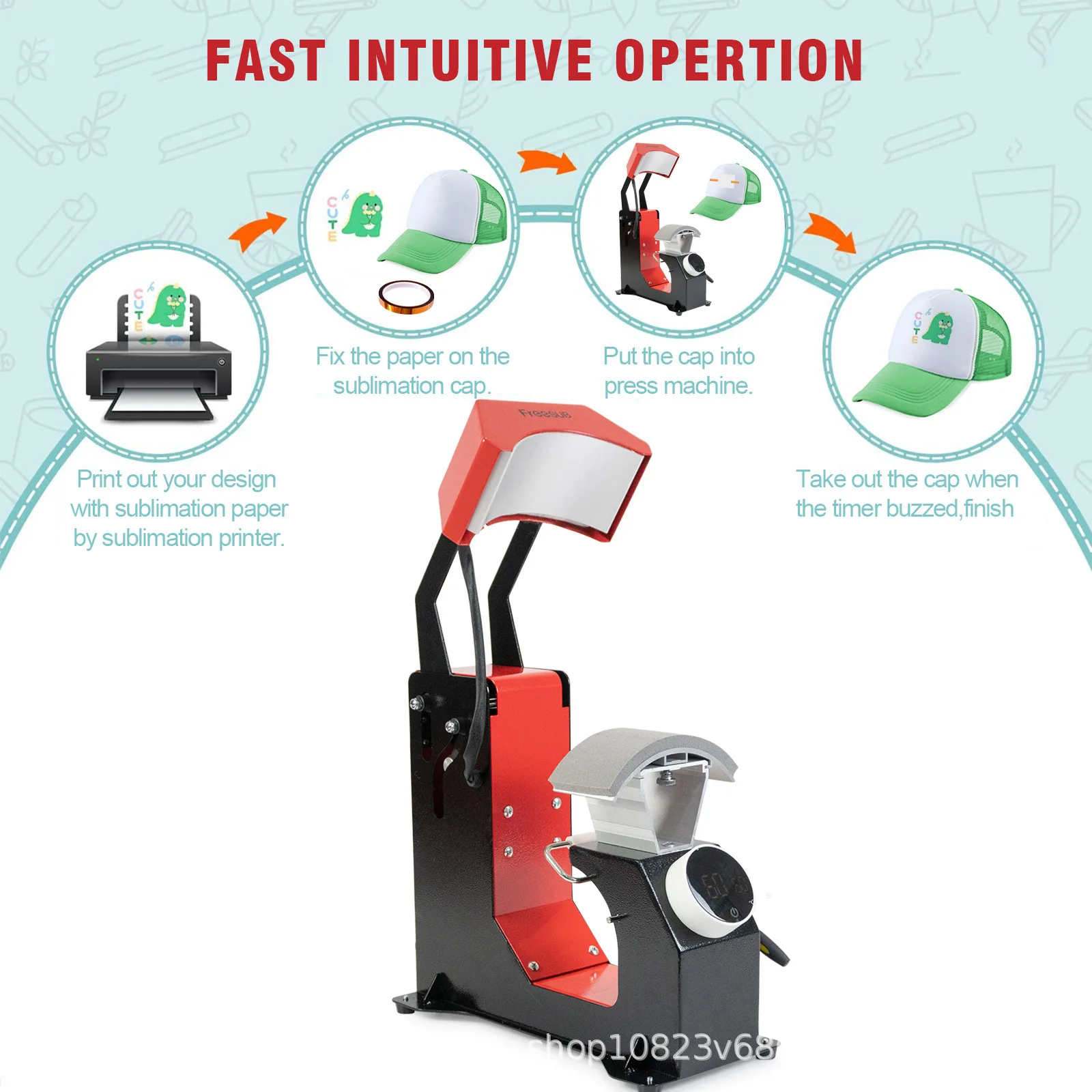 Wholesale  Manufacturing 3 in 1 Automatic cap printing machine Electric Hat Cap Heat Press Machine