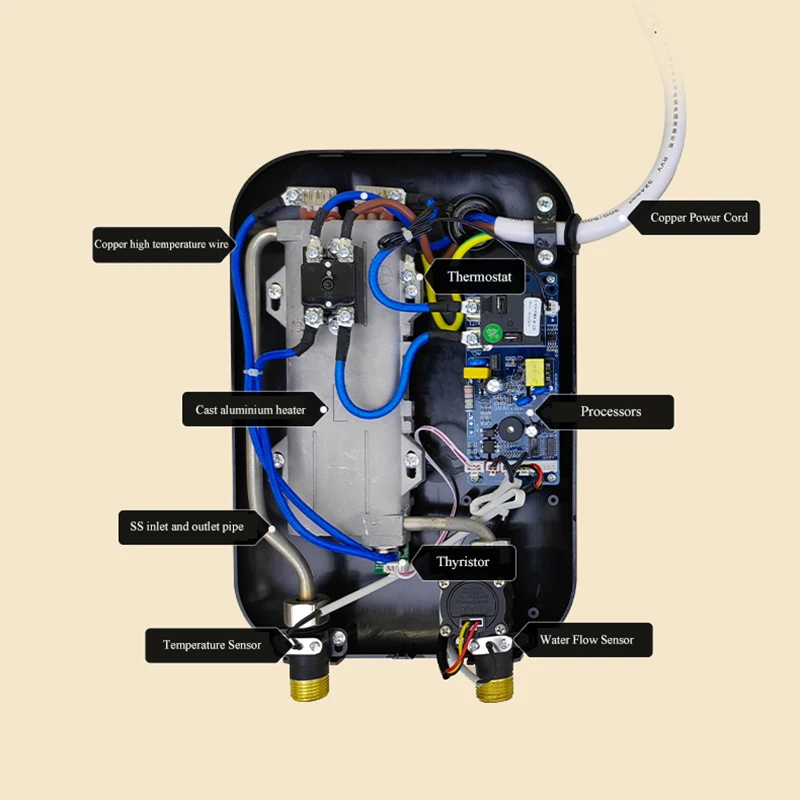 China hot water heater 6.5KW smart induction portable tankless instant electric water heater for bathroom water heater