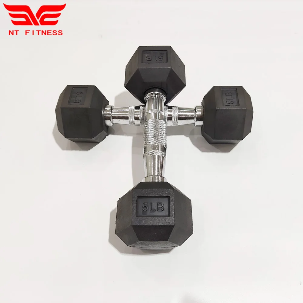 New Gym Equipment Fitness Hex Weight Lifting Rubber Dumbbells For Sale
