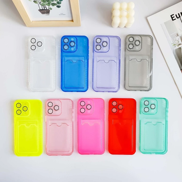 Lens protector jelly color shockproof phone cases for iphone 15or iphone 15 pro max multi color mobile cell covers