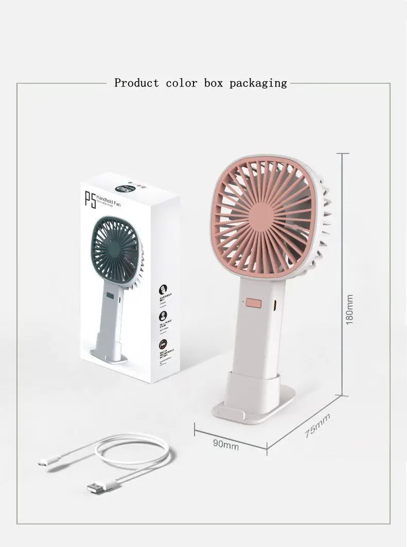 Customize Hand Held Rechargeable Small Fan Mini Portable Fans with USB interface Cute Fan