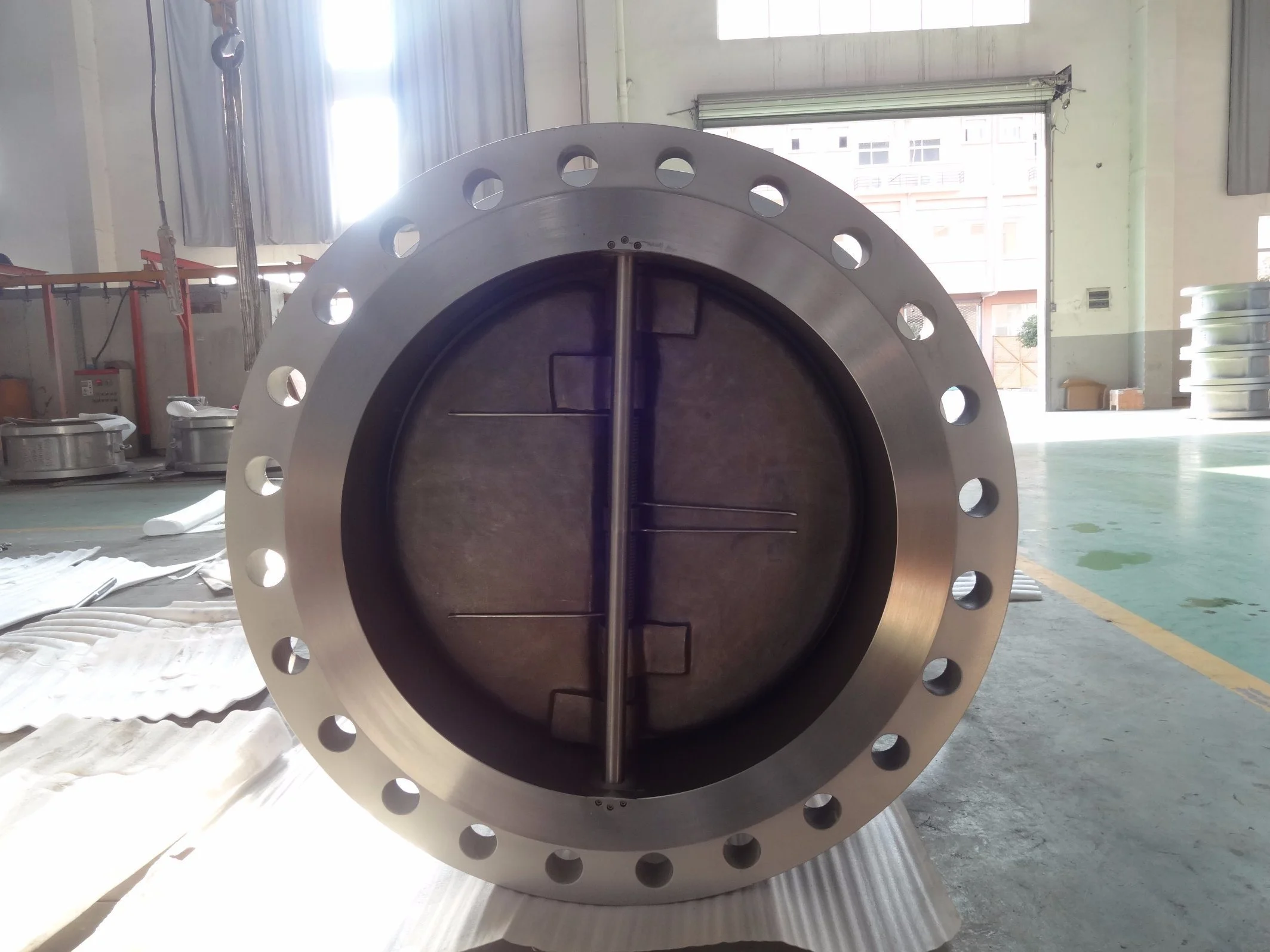 SS WCB DN1000 PN40 double-leaf flanged dual plate check valve