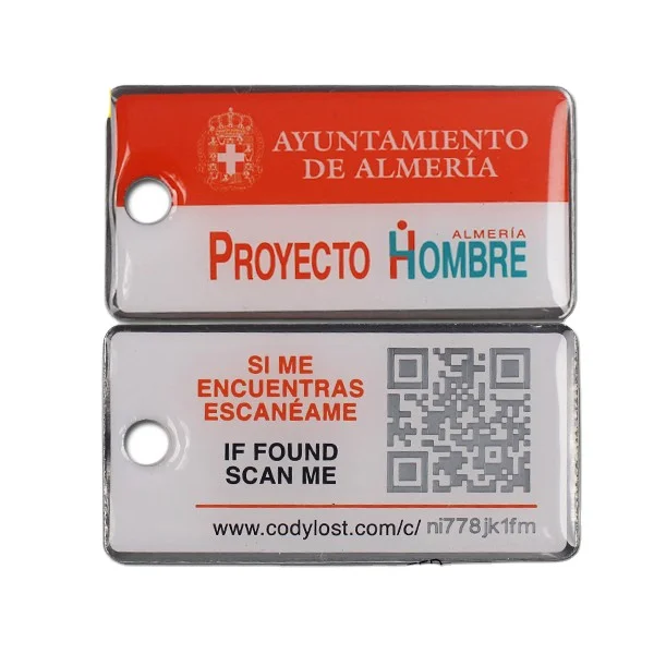 Wholesale Promotional Keychain QR Code Scannable Key Tag ID Number Key Fobs Hotel Keychains