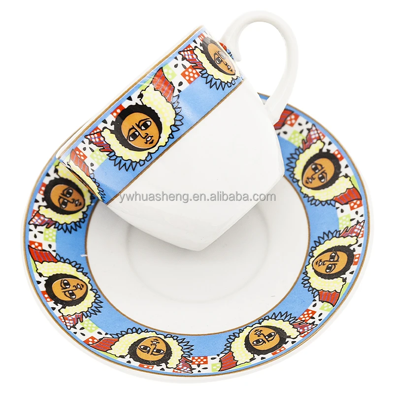 Eritrean Porcelain Ceramic Coffee Set Eritrean And Ethiopian Angel Design Art Jebena For Coffee Ceremony