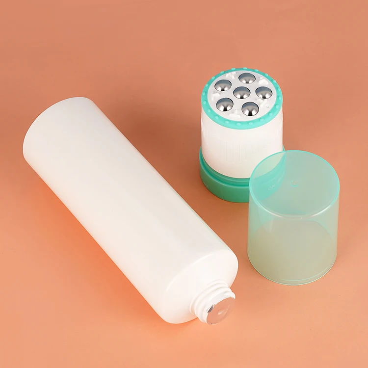 120ml PE Cosmetic Plastic Packaging Body Massage Lotion Roller Tube Skincare Container Tube With 6 Roller Ball Applicator