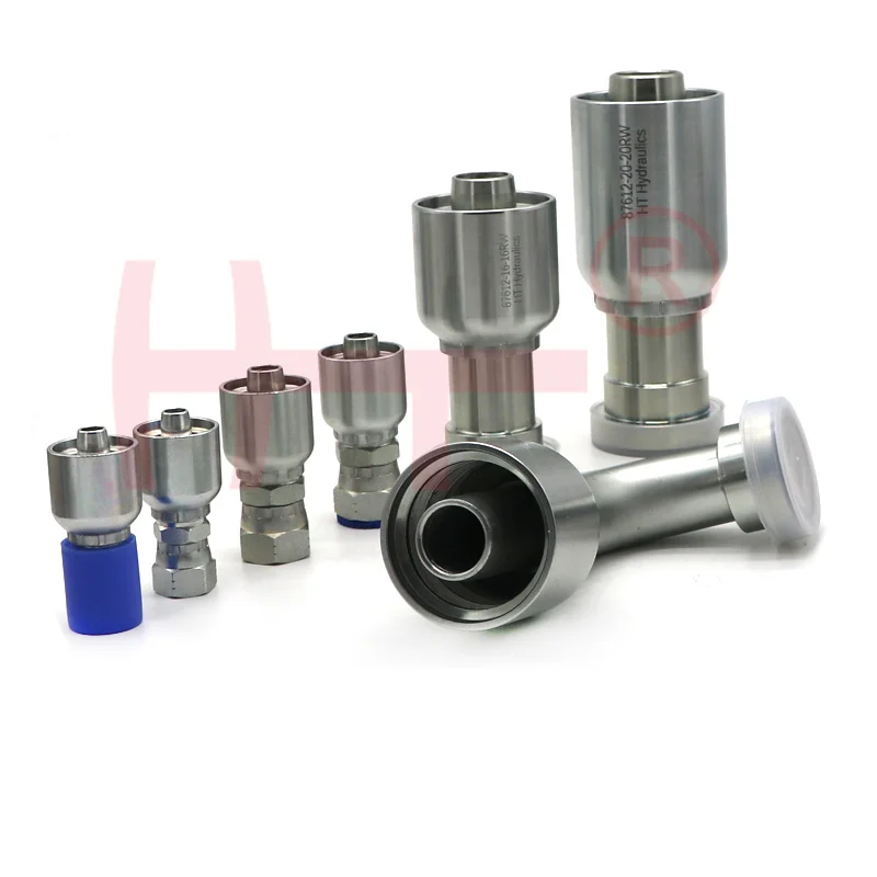 SAE 6000 PSI Spiral ONE PIECE Hose Pipe flange fitting Crimped ferrule  87612RW 87692RW