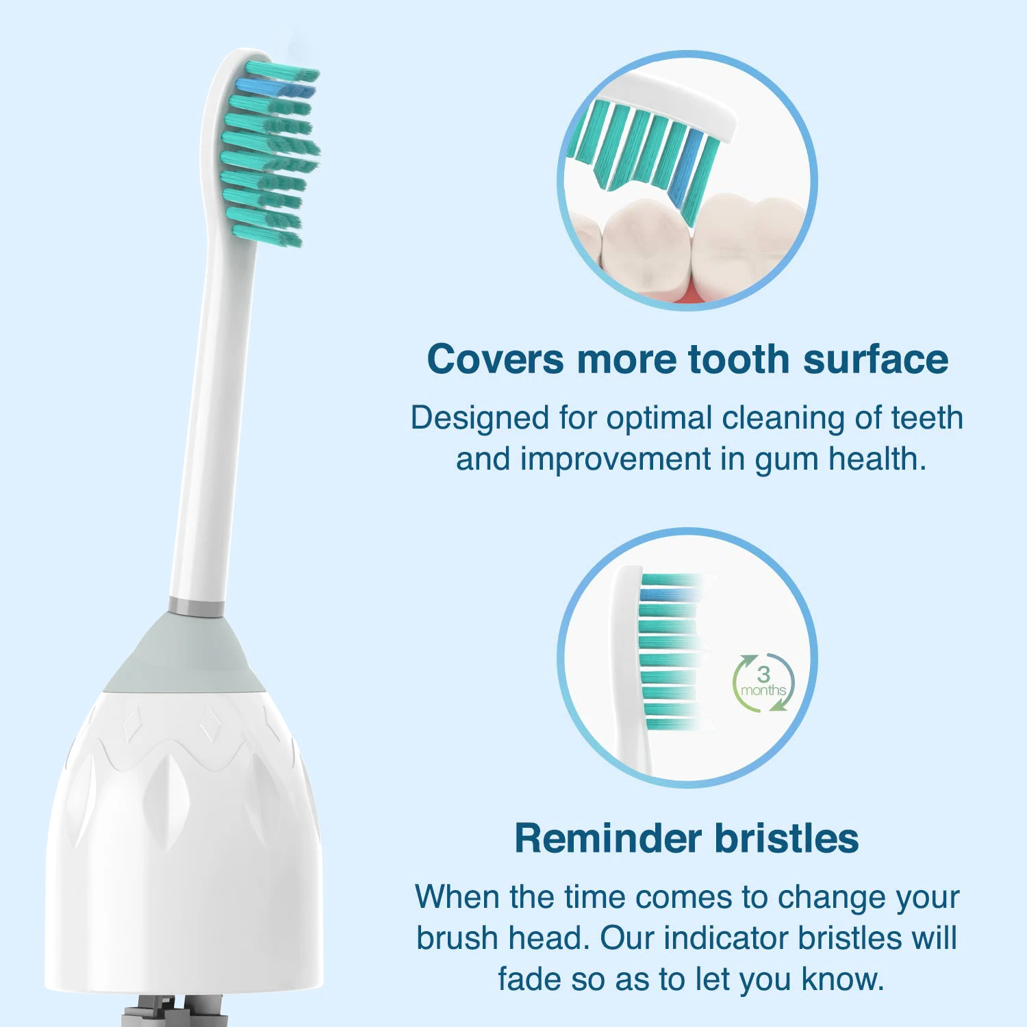 Generic 4pcs pack replacement HX7001 HX7002 E series electric toothbrush head for philip toothbrushes compatible