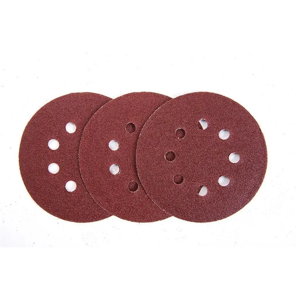 Wholesale price quality 5 inch 6 holes/ 6 inch 9 holes car abrasive sanding disc sand paper