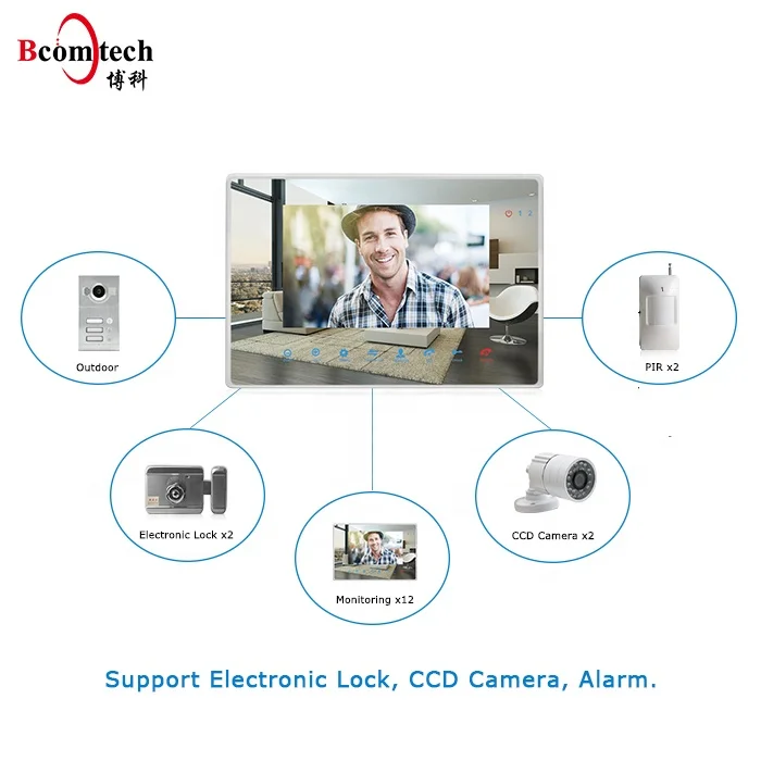 Bcomtech 2018 NEW Design 720P Home Camera 7 inch Touch Screen Video Intercom Support Smart Phone Video Door Phone