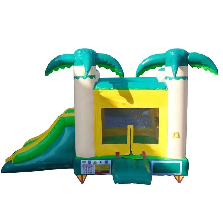 CE 14960 European Safety Norm Palm Tree Jungle Small Home Bounce House Inflatable Moonwalks For Sale