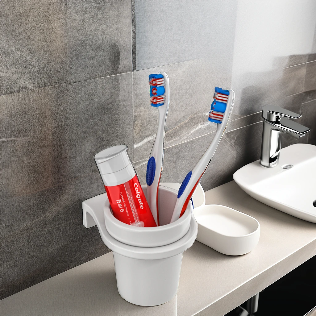 Керамический круглый стеклянный держатель для зубных щеток