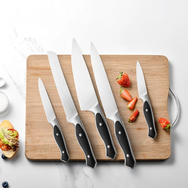 Professional Stainless Steel Kitchen Chef Knife Set Kitchen Chef Slicing Bread Boning Paring Utility Knives Set PP Handle