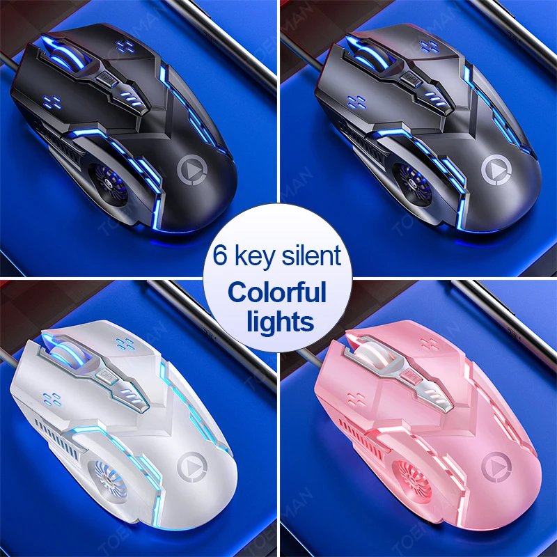 Новое поступление G5 Бесшумная USB Проводная мышь шестикнопочная Механическая 6D цветная светящаяся