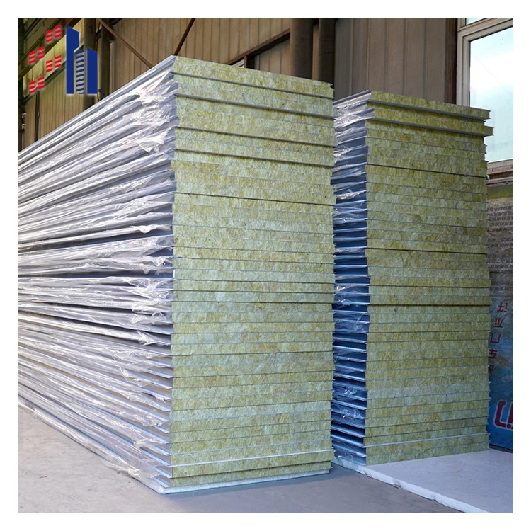 heat insulation color steel purification board partition ceiling plate fire prevention Rock wool sandwich panel