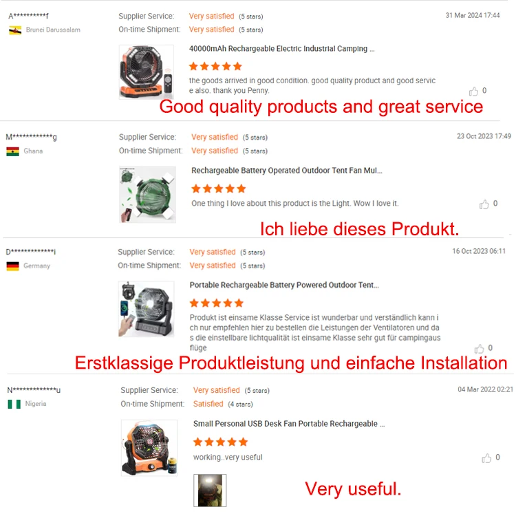 10000mAh Rechargeable Super Bright Led Light Sleep Mode Oscillating Fan Tent Fan Auto Oscillating Waterproof Outdoor Solar Fans