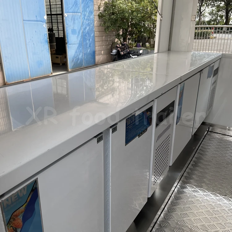 Affordable 9ft mobile food truck trailer for sale canada under 14000 small box type with stay modern fire suppression system