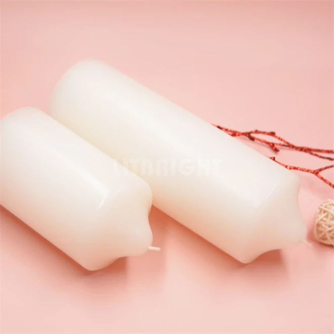 Pure cotton wick Flat top Pillar Candle Unscented Candles paraffin candle for Home Church Weddings