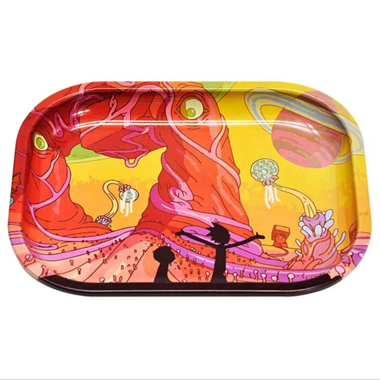 Custom tray Storage Plate Smoking Accessories Metal Smoke Rolling Tray