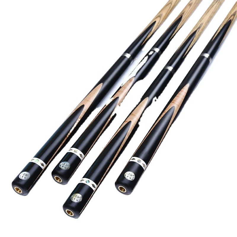 11 mm black fiber ferrule billiard cue3/4 joint pool cue ebony splice maple butt with handmade inlay shell