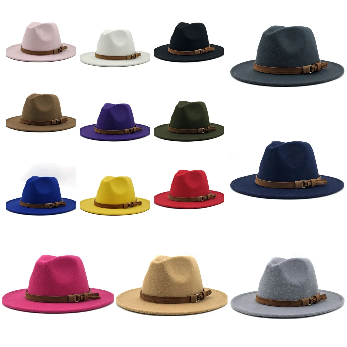  2021 Новая мода 17 видов цветов в сток Fedora шляпы Роскошные вечерние музыкального фестиваля мягкая фетровая