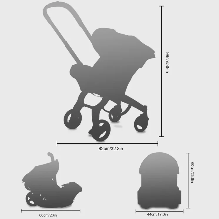 4 in 1 Customizable Baby Strollers with Car Seat Folding Organizer Twin Wheel Parts Portable Troller-for Triplets