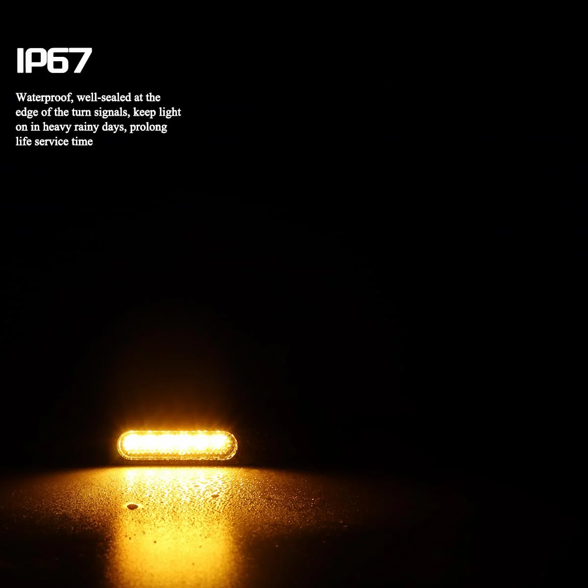 Motorcycle Front Fork LED Turn Signals Universal Sequential Switchback Running Lights 12V Amber Blinkers W/Mounting Bracket fit
