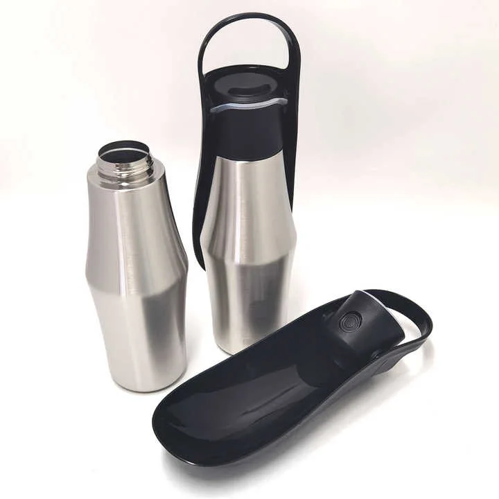New Custom 304 Stainless Steel 26oz 770ml Pet Water Bottle For Dog Cat Drinking&Feeding Water Dispenser Bottles Outdoor Travel