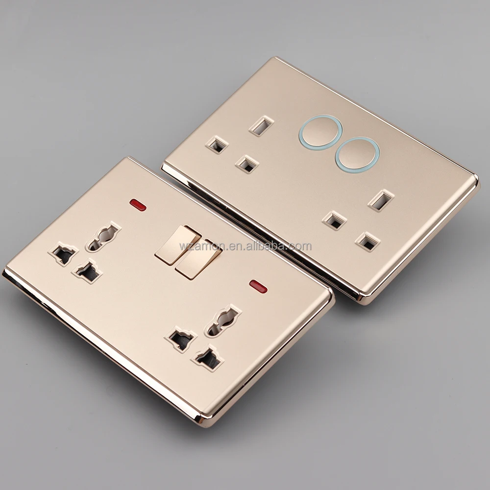 iecee home uk type british 13a 13 amp double power  Electric Home electric light wall switches and socket sockets