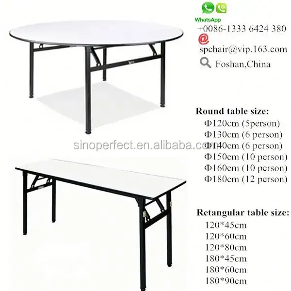 Sino Perfect Wedding Event Party Furniture Rectangle Wood Foldable Used Banquet Tables For Sale