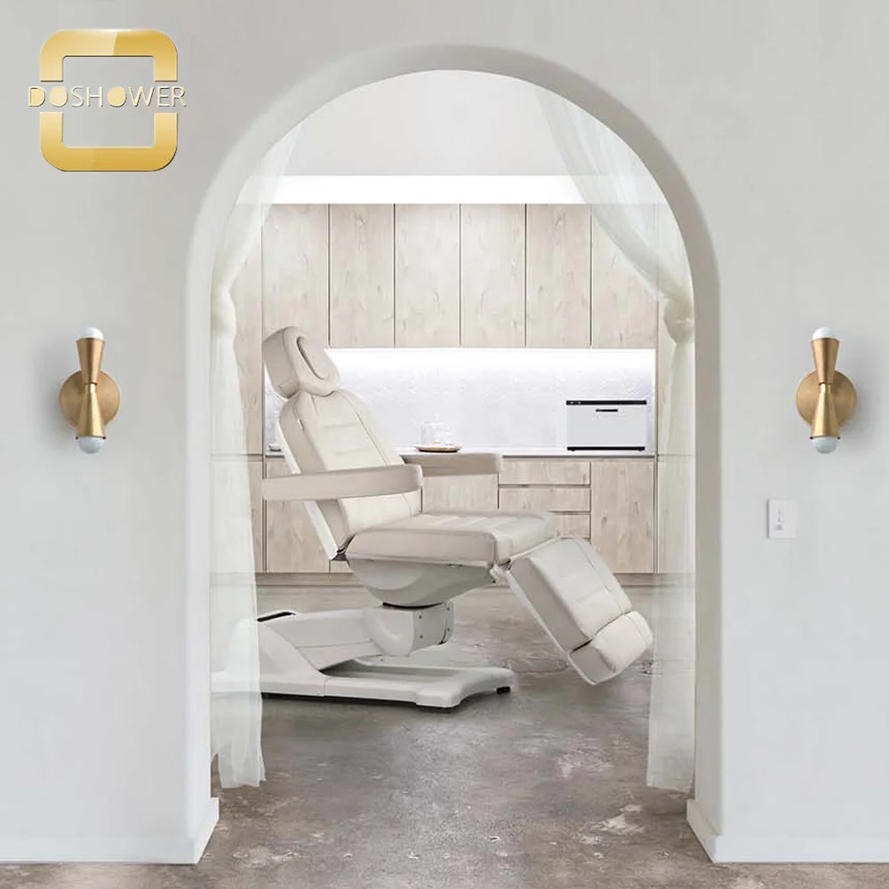 rotatable electric bed of 4 motors spa treatments bed with removable headrest for spa salon electric facial hydraulic chair