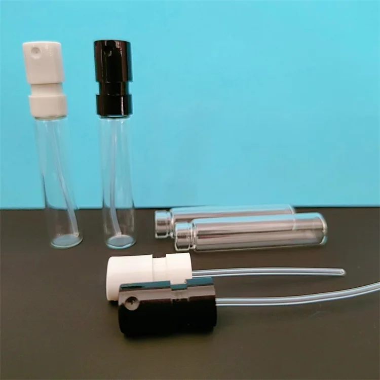 2ml Mini Travel Tube Glass Lab Bottle Sample Black White Perfume Bottle Spray Bottle