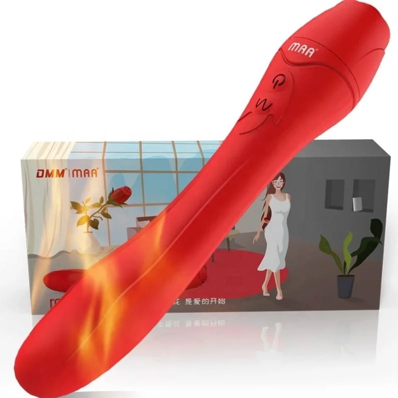 USB Charging Rose Shape Heating Pussy Vagina Clitoris Rose Vibrator G-spot Massager Sex Toy Women