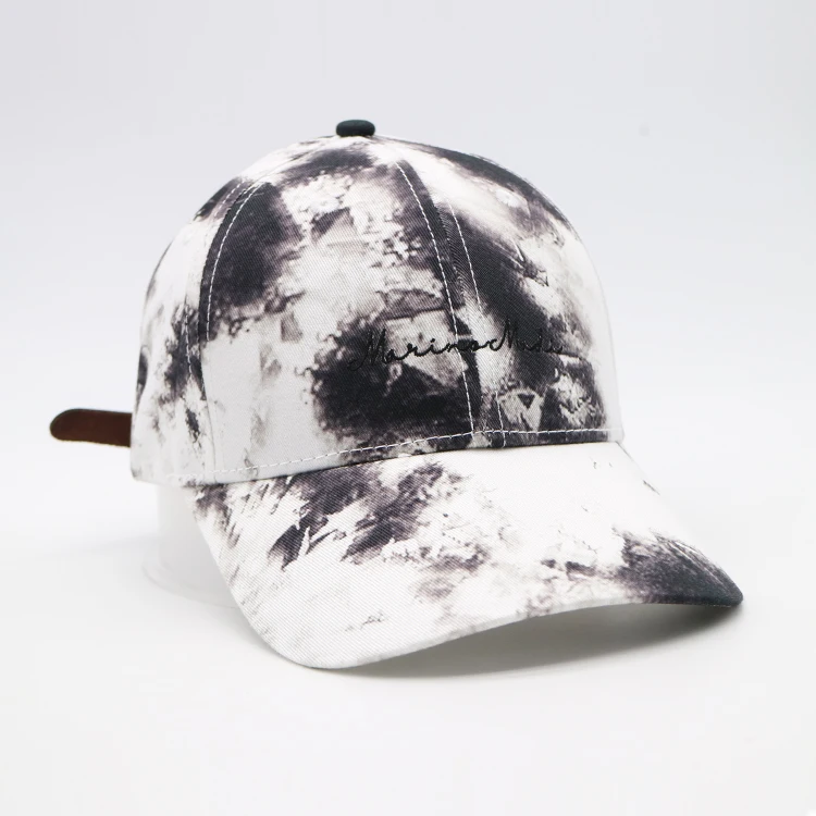 2022 New Design Tie Dye Gradient Ramp Baseball Cap Korean Street Fashion Color Cap With Leather Strap