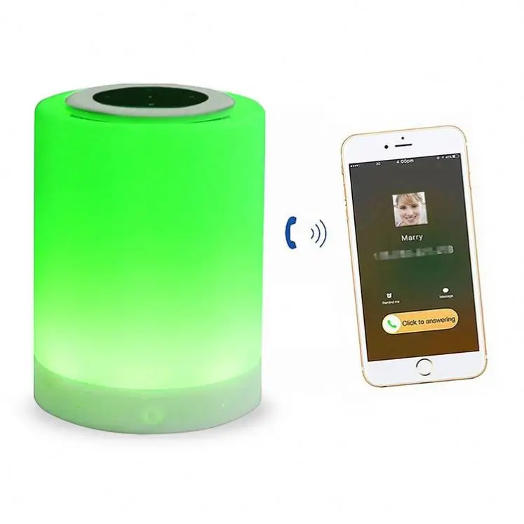 Multipurpose Dimmable Color Changing RGB Bedside Touch Lamp Portable Speaker